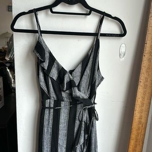 Rails black and gray stripes dress
